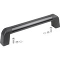 Kipp Tubular Handle Bighand, A=350, L=383, 4 Aluminum Black Grey Powder-Coated, Comp: Plastic, Black ,  K1445.3501